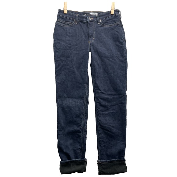 Carhartt Jeans Women 30x31* Relaxed Fleece Lined Carpenter Workwear Outdoor Camp - Picture 1 of 14